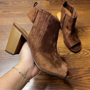A.n.a. Chocolate Brown Peep Toe Bootie size 8.5